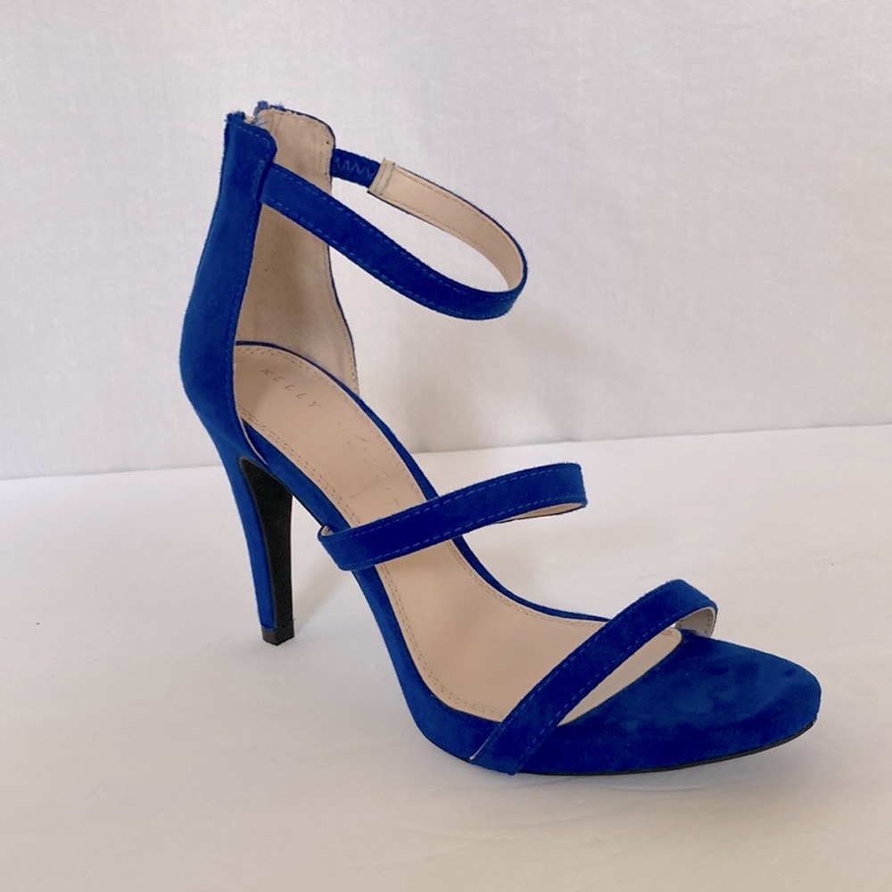 KELLY & KATIE Women’s Sandals “Courtnee” Strappy Royal Blue Faux Suede Sz 6 NWOT